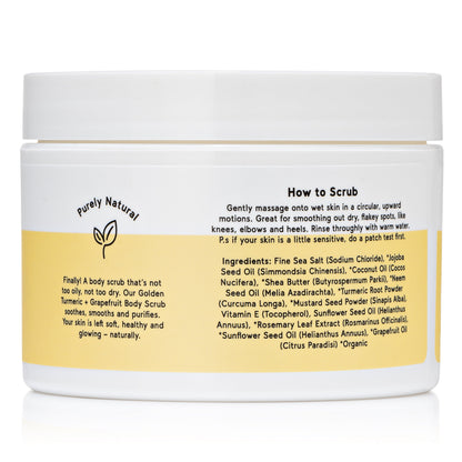 PURE SOL. Beauty Smooth Sailing Golden Turmeric + Grapefruit Detox Body Scrub