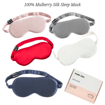 PURE SOL. Silk Sleep Eye Mask - Ruby Red