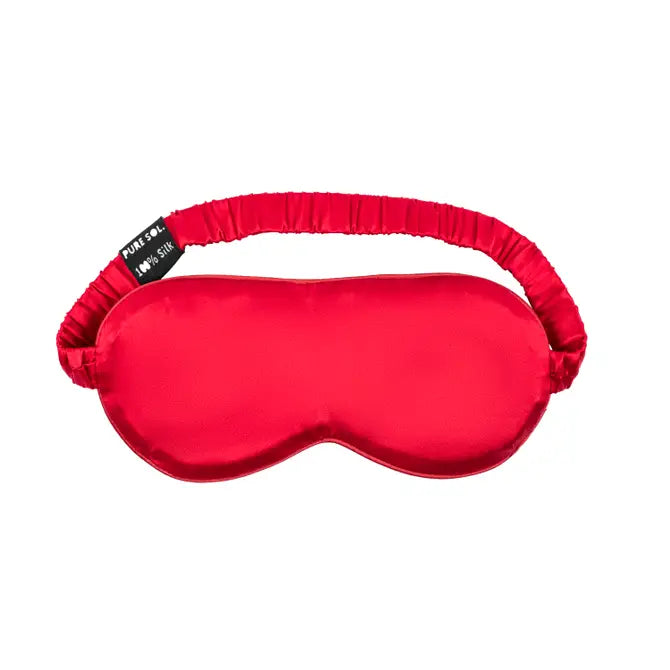 PURE SOL. Silk Sleep Eye Mask - Ruby Red
